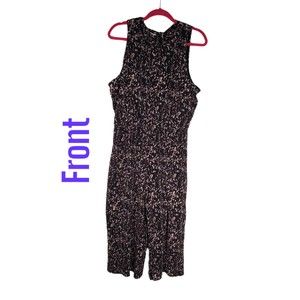 Xhilaration Women's size Large Black Floral Culotte Jumpsuit